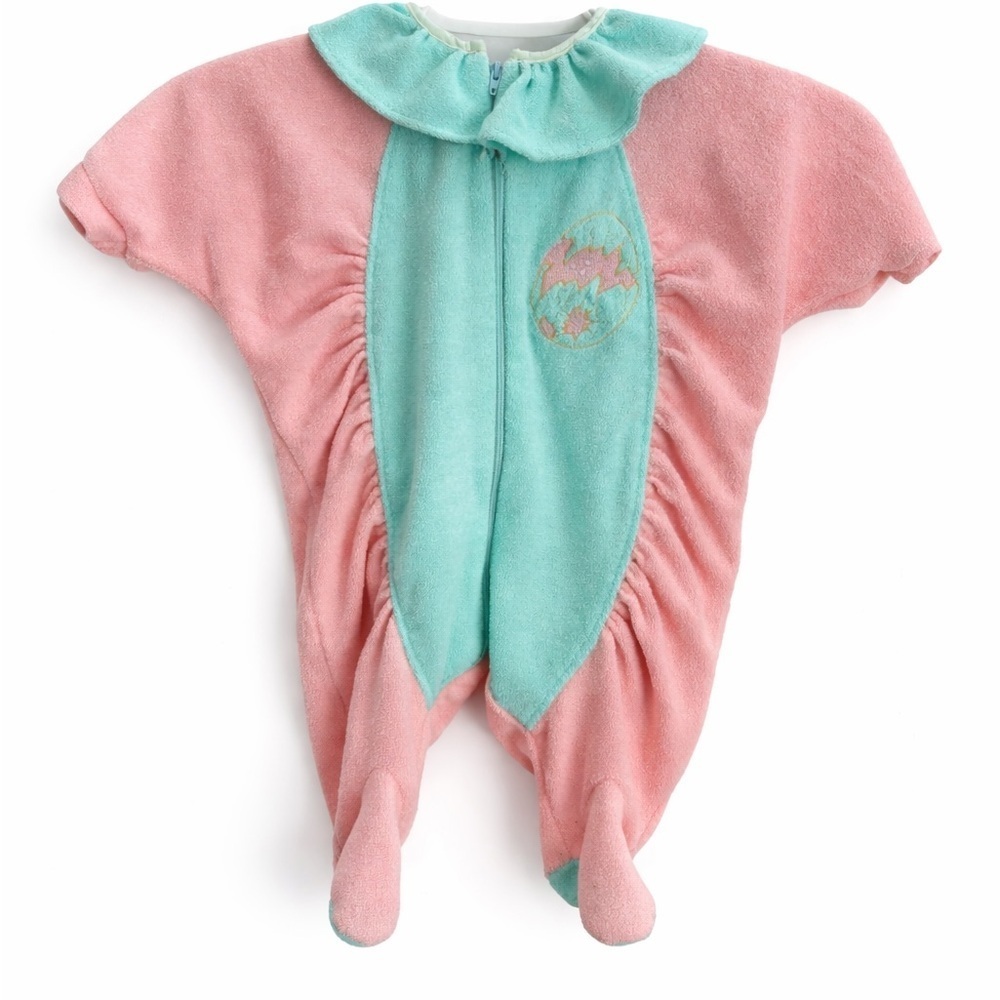 Vintage Easter Baby Sleeper 3-6M Pastel Terry Chick 🐥
